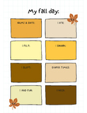 My Fall Day Fall Themed Daily Report Sheet for Parents of 
