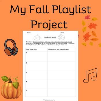 Preview of My Fall Playlist Project
