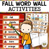 Preschool Fall Vocabulary Word Wall Activities