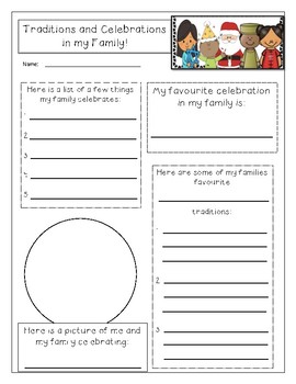 My Families Traditions and Celebrations by Fun in Second | TpT