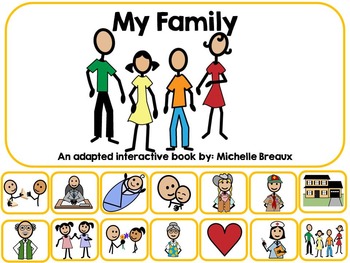 My Family Adapted Interactive Book Autism, SLP, Special Education