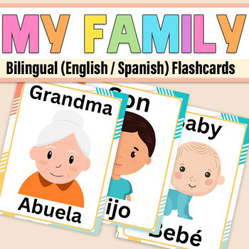 Preview of My Family  Bilingual (English / Spanish) My Family Vocabulary for kindergarten