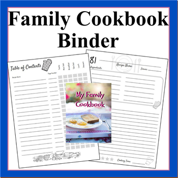 Preview of My Family Cookbook: The Blank Cookbook or Recipe Binder to Collect 100 Recipes