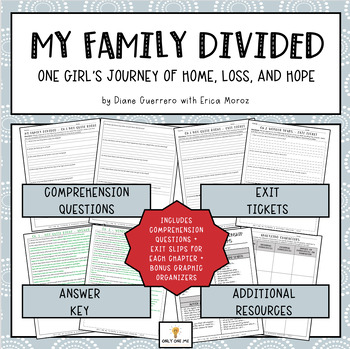 Preview of My Family Divided by Diane Guerrero - Whole Book Comprehension Bundle