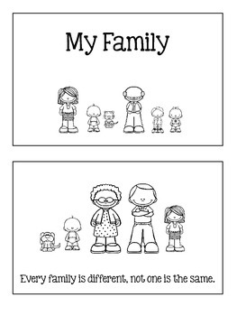 Preview of My Family Emergent Reader Mini Book