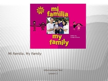 Preview of My Family, Mi Familia Unit 1 Lesson 2 Journeys