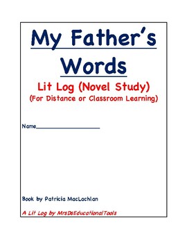 Preview of My Father's Words Lit Log (Novel Study) (For Distance or Classroom Learning)