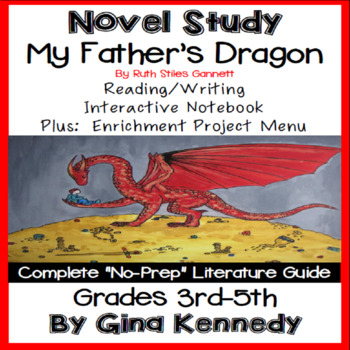 Preview of My Fathers Dragon Novel Study and Project Menu; Plus Digital Option