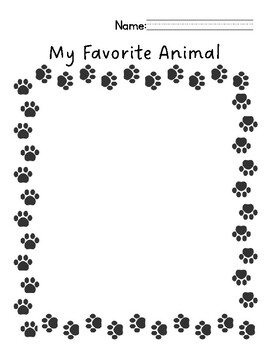 My Favorite Animal. Primary-lined Writing Activity | TPT