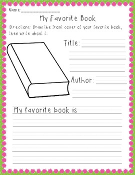 My Favorite Book by Creative Kinder World | TPT