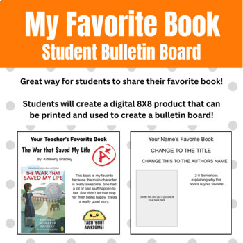 Preview of My Favorite Book - Great for Bulletin Boards - Google Classroom Ready!