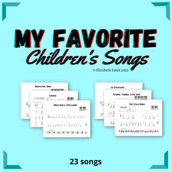 My Favorite Children's Songs - A Pre-staff Piano Method Book | TPT
