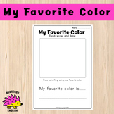 My Favorite Color Worksheet