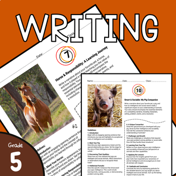 Preview of My Favorite Pet - 5th Grade Narrative Writing Prompts
