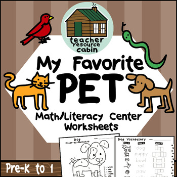 Preview of My Favorite Pet - Literacy Center/Math Center