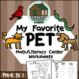 My Favorite Pet - Literacy Center/Math Center