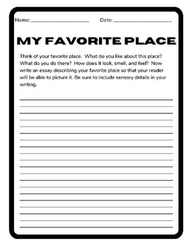 My Favorite Place by 4 the love of ELA | TPT