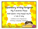 My Favorite Place Guided Explanatory Writing Paragraph