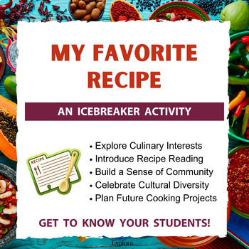 Preview of My Favorite Recipe - Icebreaker Activity - Culinary Interest-Cultural Diversity