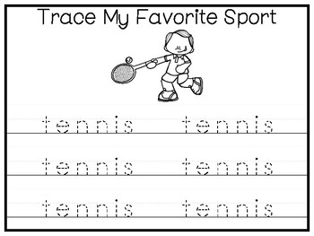 my favorite sport tennisboy preschool worksheets and activities