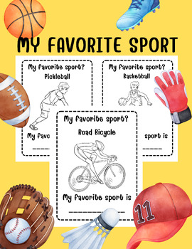 Preview of My Favorite Sport Writing and Coloring Book - A Playful Journey of Expression