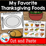 My Favorite Thanksgiving Foods: Cut & Paste Printable Activity