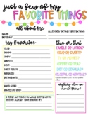 My Favorite Things List