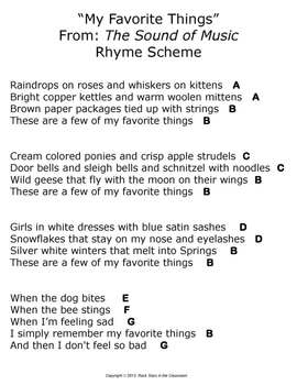 things favorite rhyme scheme study preview rock