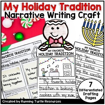 Preview of My Favorite Tradition Holiday Narrative Writing Craft, December Bulletin Board