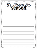 My Favourite / Favorite Season writing template * Seasonal