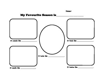 Graphic Organizer - My Favourite Season 8.5X11 by Best Class Ever