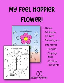 Preview of My Feel Happier Flower (a coping skills plan for kids)