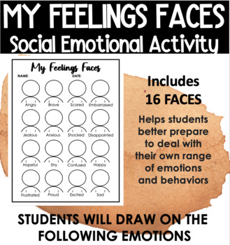 Preview of My Feelings Faces Handout | Social Emotional Learning