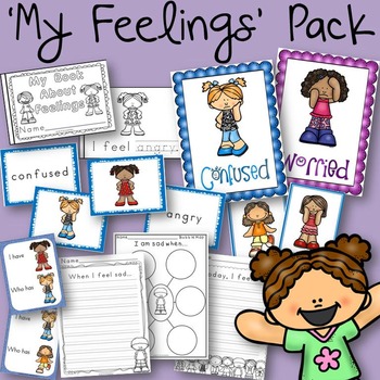 Preview of My Feelings Pack Book, Posters, and Activities for Counselors, Teachers
