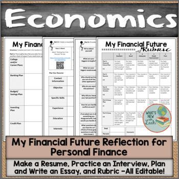 Preview of My Financial Future Reflection for Personal Finance