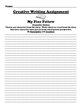 My Fine Fellow CREATIVE WRITING ASSIGNMENT by BAC Education | TPT