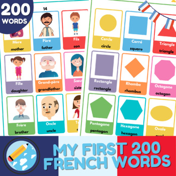 Preview of My First 200 French Words | English-French Bilingual Picture Dictionary