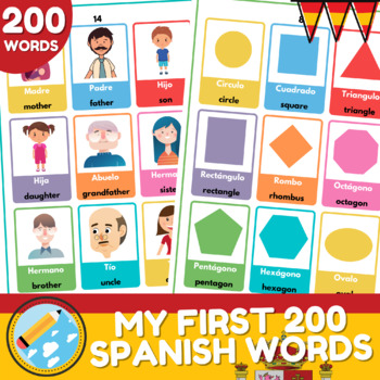 Preview of My First 200 Spanish Words | English-Spanish Picture Dictionary