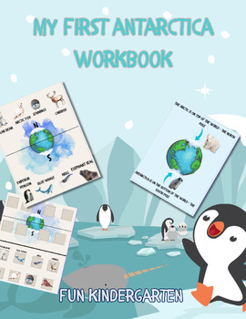 Preview of My First Antarctica Workbook  PreK science resources with easel spelling game