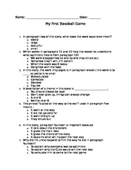 my first baseball game essay