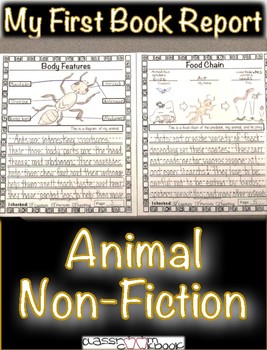 Preview of My First Animal Non-Fiction Book Report! Good Distance Learning Activity!