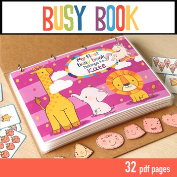 Preview of My First Busy Book Girls Version - Preschool Toddler Learning Binder