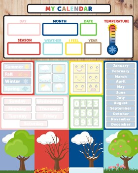 Preview of My First Daily Magnetic Learning Calendar Spanish Version (Digital File)
