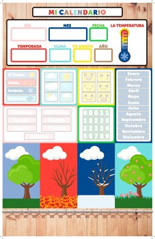 Preview of My First Daily Magnetic Learning Calendar Spanish Version (Digital File)