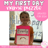 My First Day Name Puzzle Display - Editable