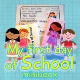 My First Day of School minibook