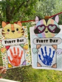 My First Day of school / preschool art, Child's hand color