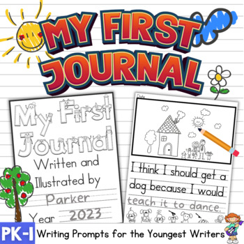 Preview of My First Journal - Writing Journal with Prompts & Pictures for K - 1st Grade