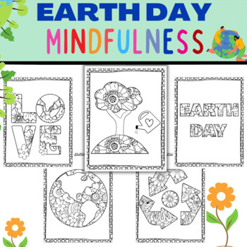 Preview of Earth Day Mindfulness Colouring Activity (April Activities)