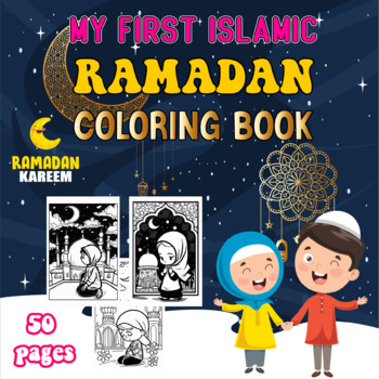 Preview of My First Ramadan Coloring page A Fun and Cute coloring page for Muslim Toddler